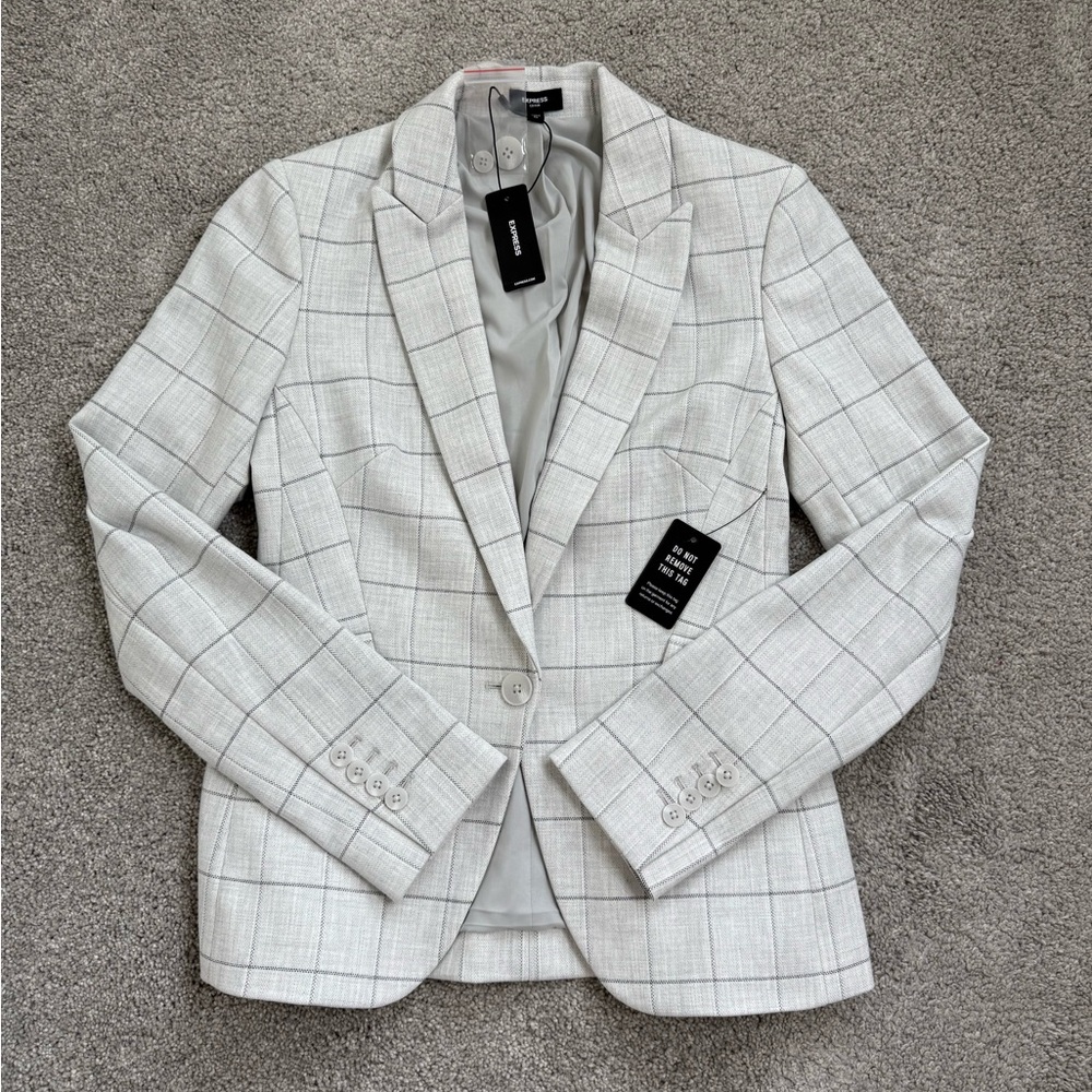 Express Gray Blazer with Notched Lapels